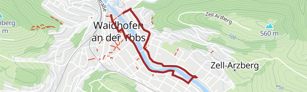 Route map: Entlang der Ybbs in Waidhofen